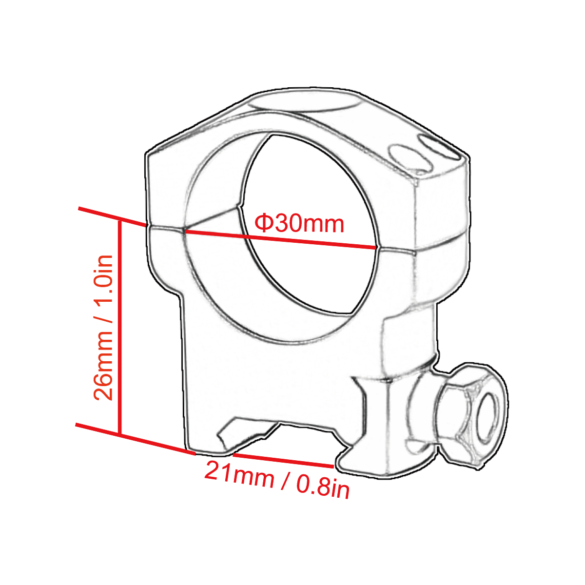 Vector optics SCTM-22 30mmチューブ用 ハイマウントリング