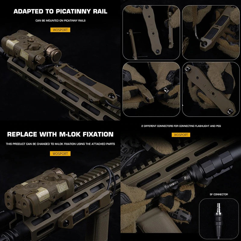 WoSporT TAPSタイプ デュアルスイッチ PEQ/2.5mmプラグ+SureFire ライトプラグ