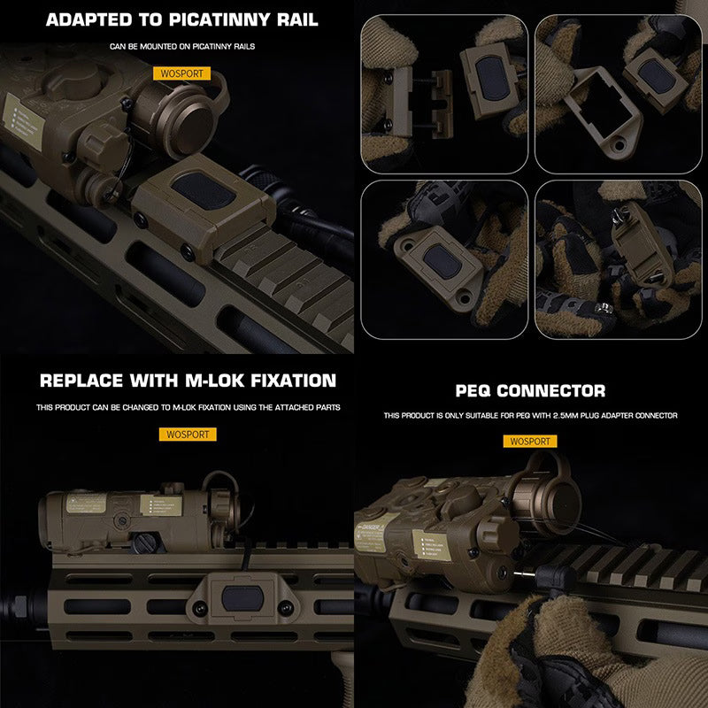WoSporT Modliteタイプ モジュラースイッチ PEQ/2.5mmプラグ (M-LOK/Picatinny対応)