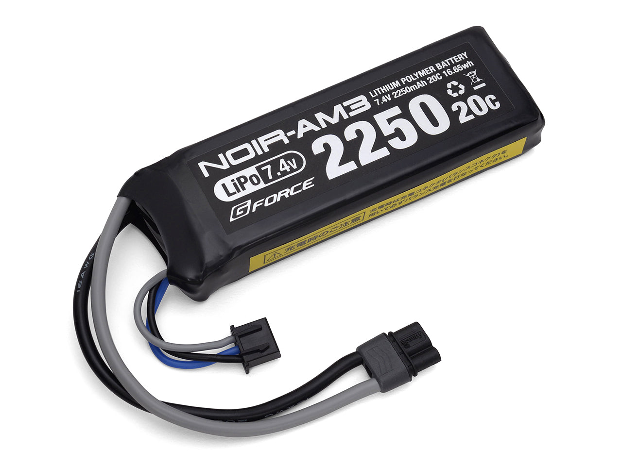 GFORCE LiPo バッテリー 7.4V 2250mAh 20C ミニS 16.65Wh MR30