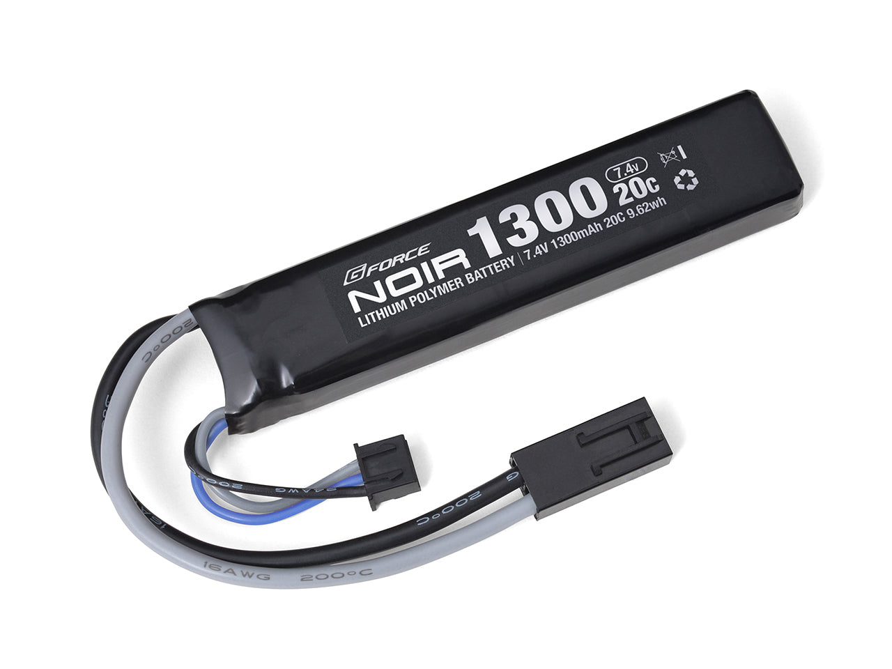 GFORCE Noir LiPo 7.4V 1300mAh 20C ショートスティック 9.62Wh タミヤミニ