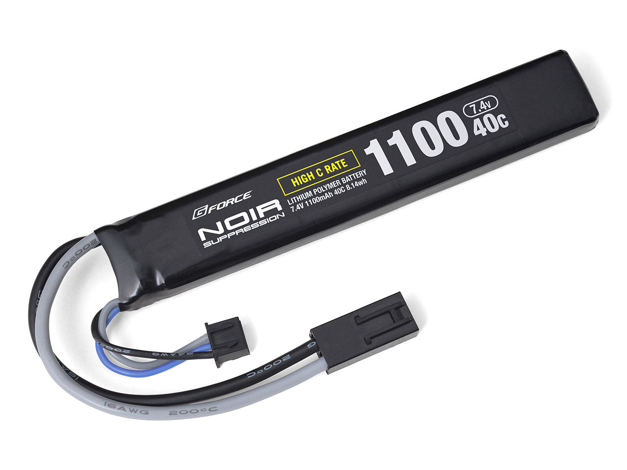 GFORCE Noir LiPo 7.4V 1100mAh 40C スティック 8.14Wh タミヤミニ