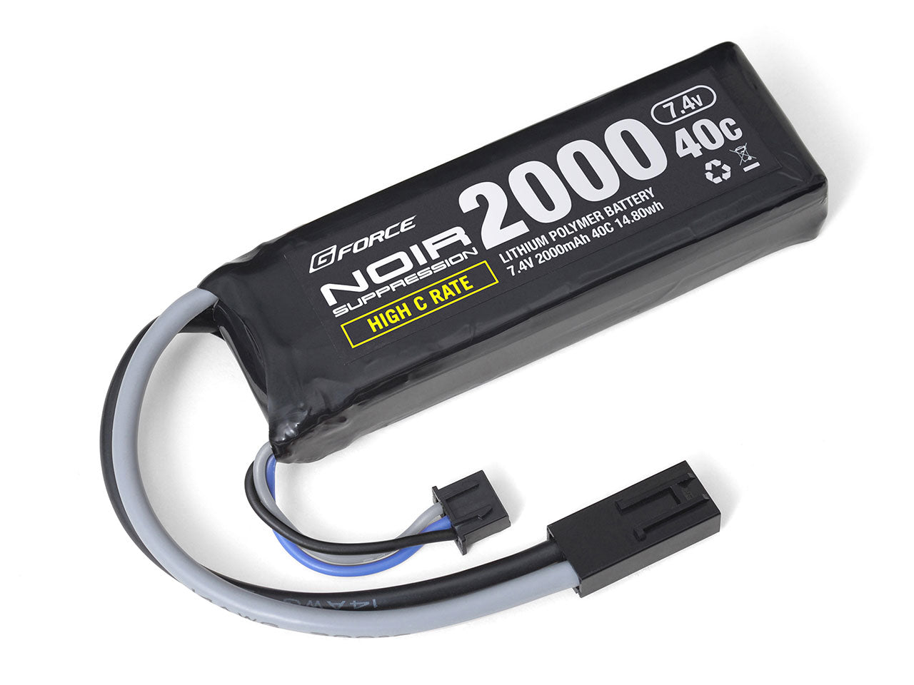 GFORCE Noir LiPo 7.4V 2000mAh 40C ミニS 14.80Wh タミヤミニ