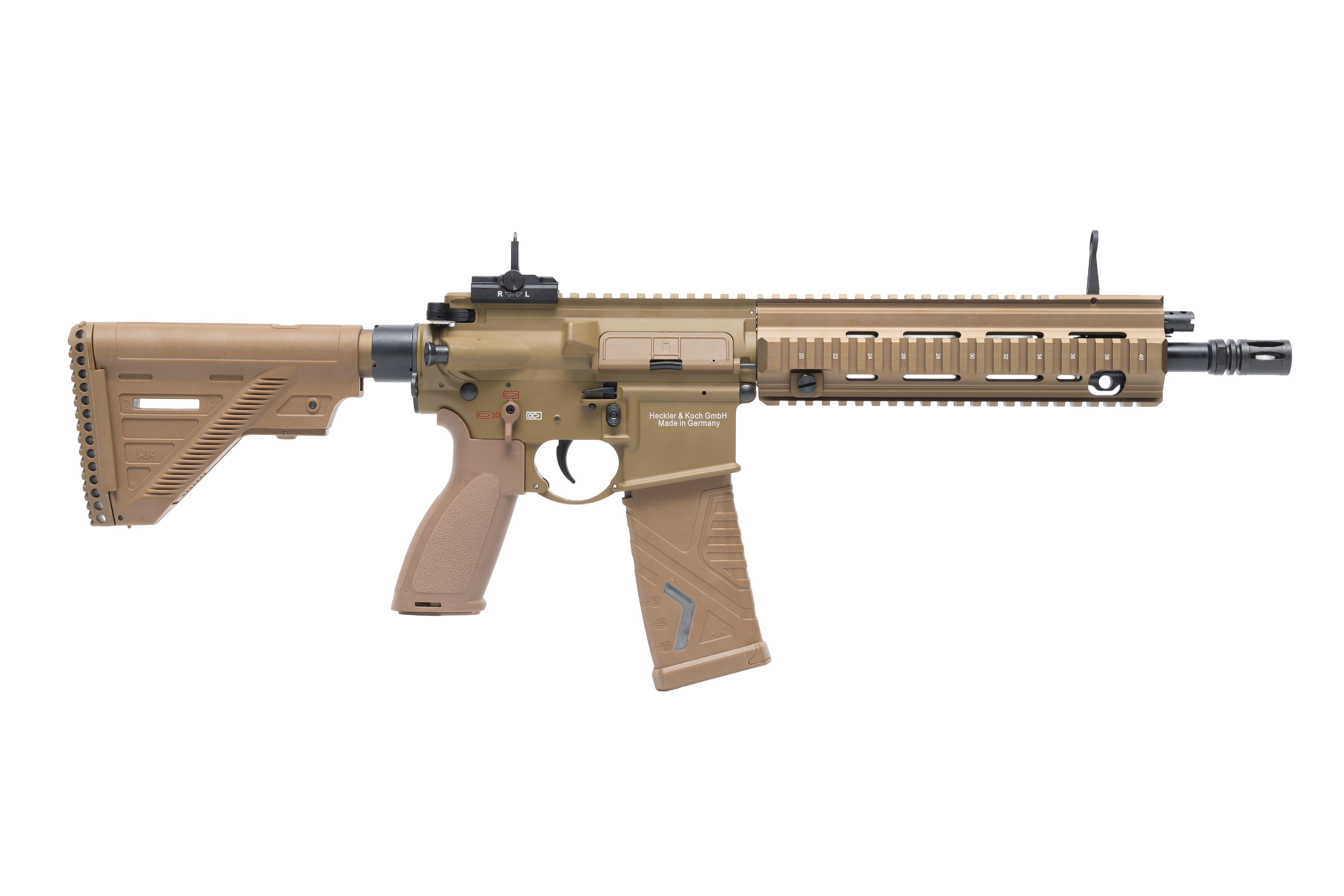 美品&動作快調MWSベース HK416A5フルカスタムTAN 外部ソースセット C.A.T. HK416A5 AEG TAN 先行予約 | H&Kライセンス 電動ガン
