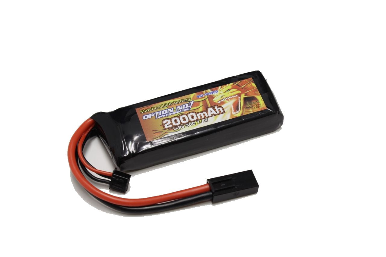 Option No.1 LiPo 7.4V 2000mAh 30C ミニS 14.80Wh タミヤミニ