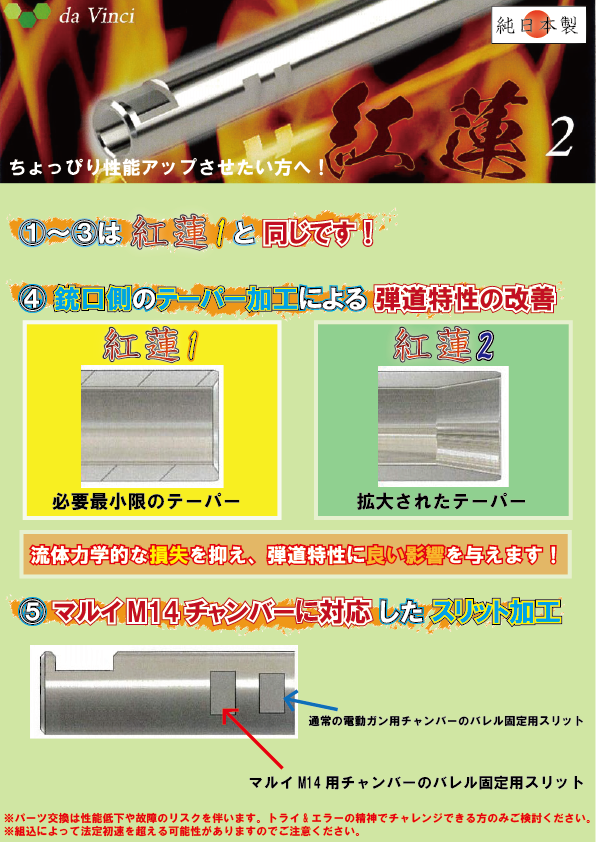 da Vinci 03 紅蓮 2 VSR用 インナーバレル