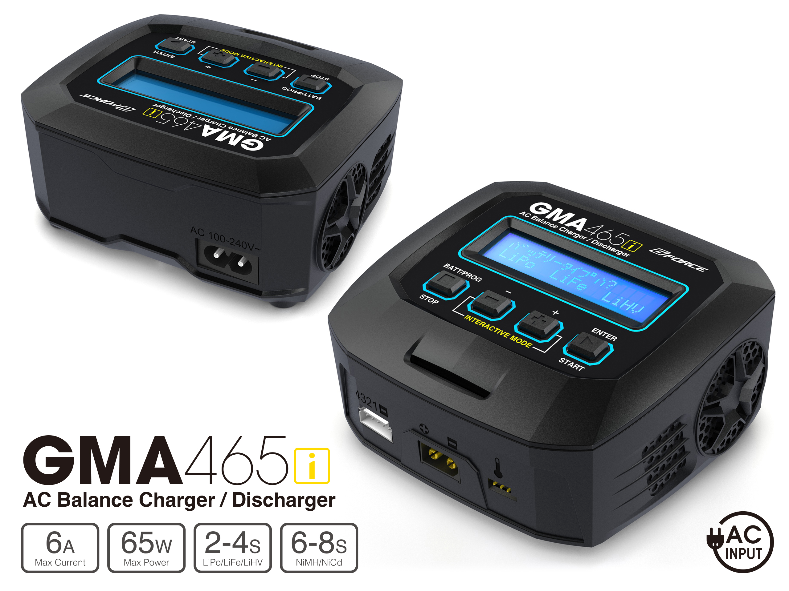 GFORCE GMA465i AC Charger [LiPo・LiFe・NiMH・NiCd対応充電器]