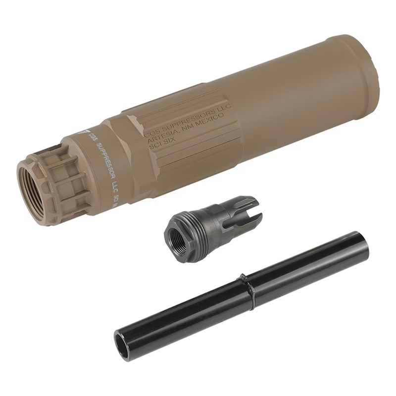 Airsoft Artisan CGS SCI-SIXタイプ QDダミーサプレッサー 14mm逆